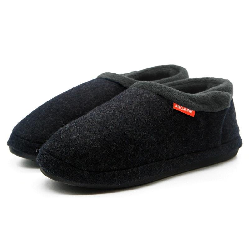 Load image into Gallery viewer, Archline Slippers Closed Back Arch Support Comfort Charcoal Marl Size 46
