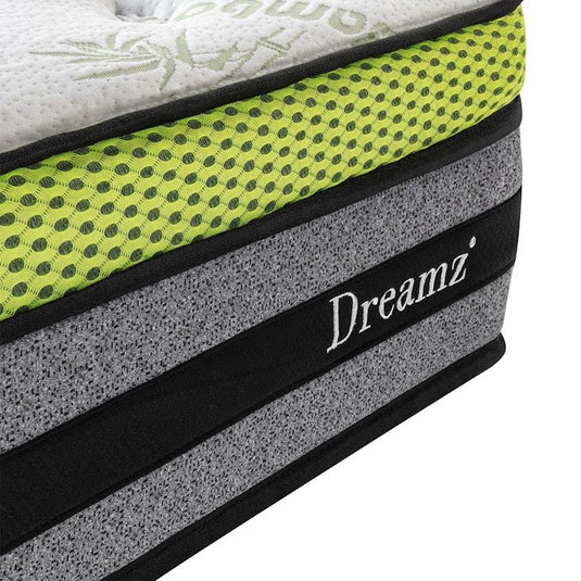 DreamZ Cooling Mattress Pocket Spring Euro Top Bed Foam 7 Zone King