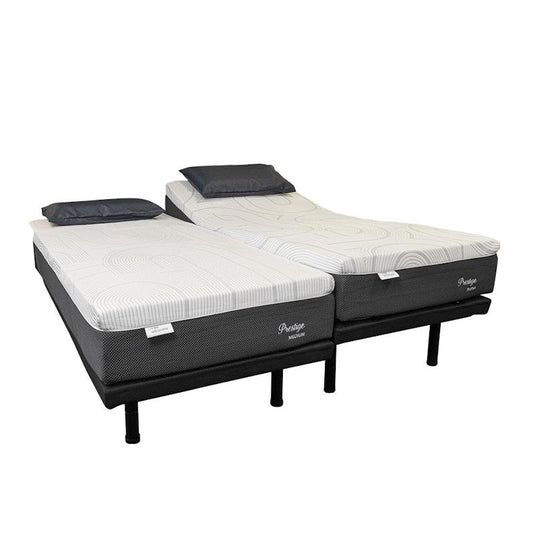 Napp Australia Split RENEW Adjustable Bed Split King with 1 x Long Single Prestige MEDIUM Mattress and 1 x Long Single Prestige PLUSH Mattress