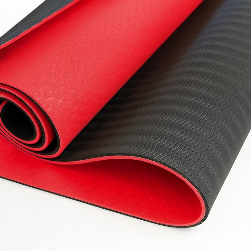 Load image into Gallery viewer, Powertrain TPE Pilates Exercise Yoga Mat 8mm Red

