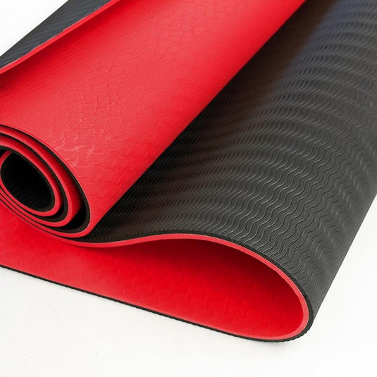Powertrain TPE Pilates Exercise Yoga Mat 8mm Red