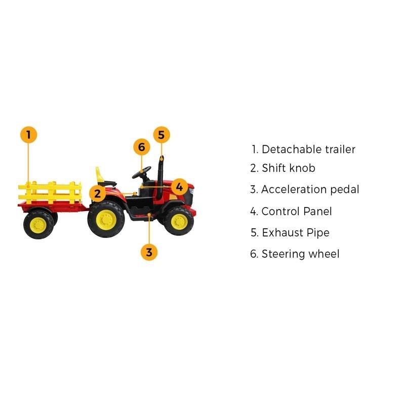 Load image into Gallery viewer, Mazam XL Ride On Tractor 12V Kids Electric Vehicle Remote Control Red
