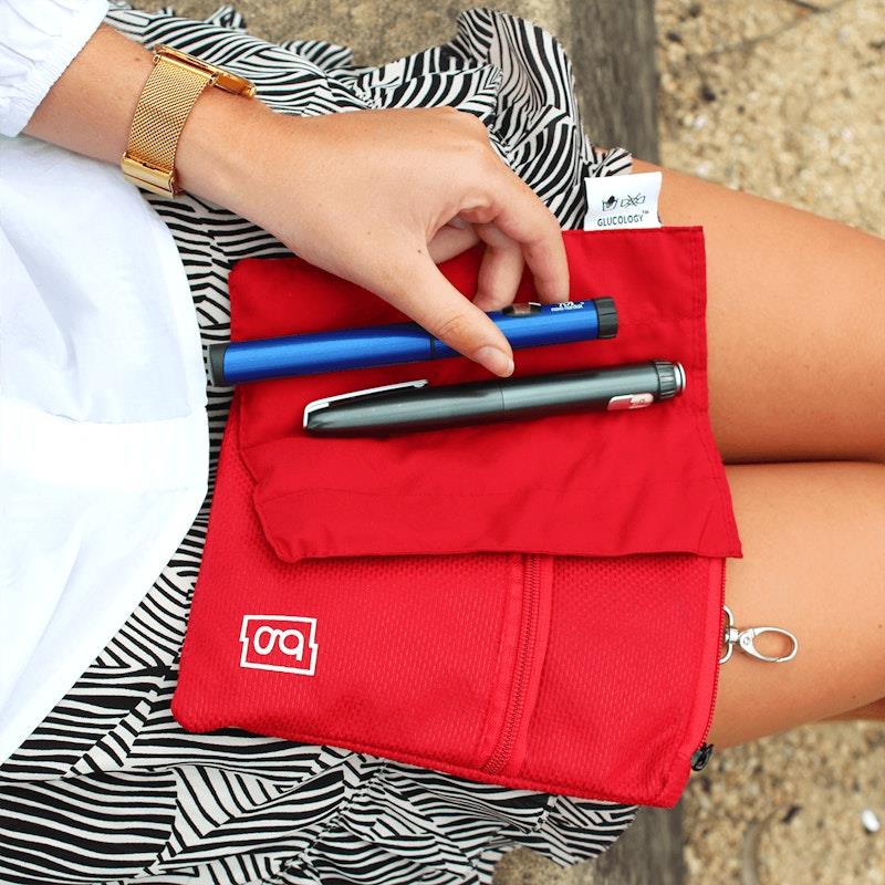 Load image into Gallery viewer, Glucology Insulin Cooler Bags 5 Pen Red
