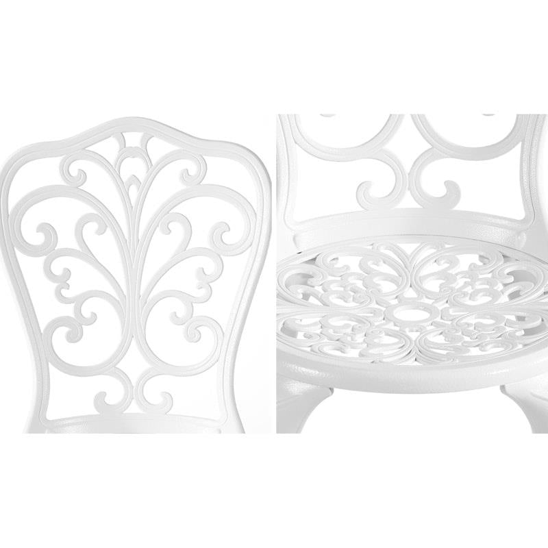 Load image into Gallery viewer, Livsip Bistro Outdoor Setting Chairs Table Patio Dining 3Piece Set White
