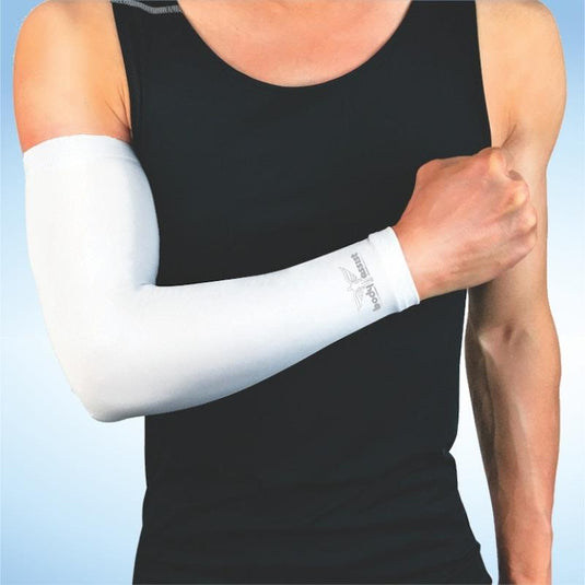 BodyAssist Compression Arm Sleeve White MEDIUM (2 PACK) Bundle