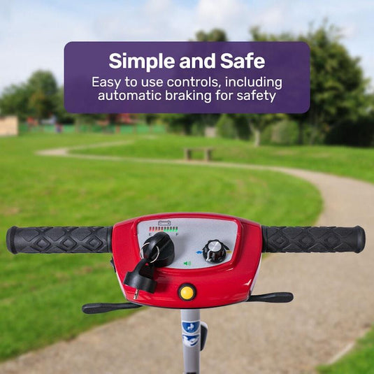 Equipmed Ultra-Lightweight Folding Electric Mobility Scooter Red
