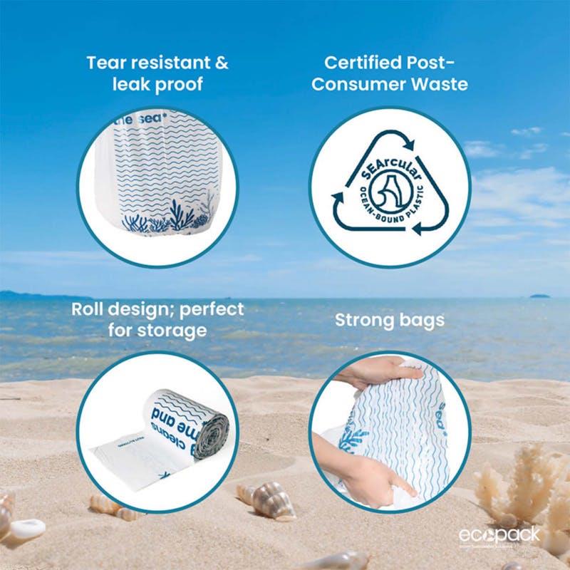 Load image into Gallery viewer, Ecopack 36L Recycled Plastic Bags Large Bundle 4 Rolls/200 Bags
