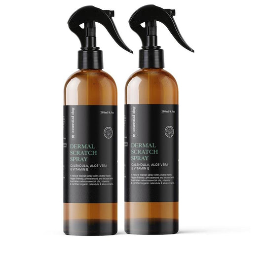 Essential Dog Dermal Scratch Spray for Dogs: Aloe Vera, Calendula & Vitamin E 2Pack