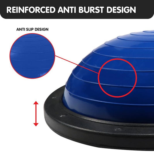 Powertrain Fitness Yoga Ball Home Gym Workout Balance Trainer Blue