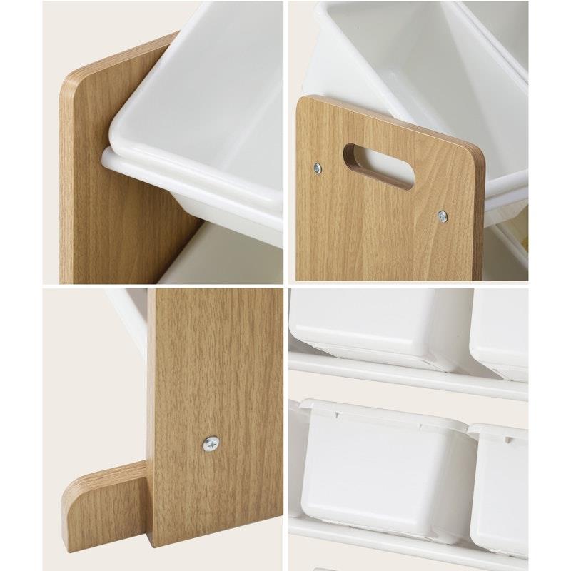 Load image into Gallery viewer, Oikiture Kids Toy Box Organiser 16 Bins Display Shelf Storage Rack Drawer White &amp; Wooden
