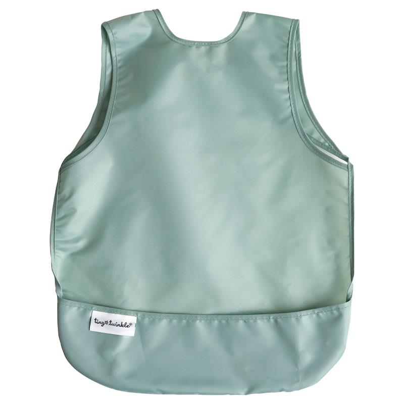 Load image into Gallery viewer, Tiny Twinkle Mess Proof Apron Bib 2 Pack - Sage, Charcoal Large
