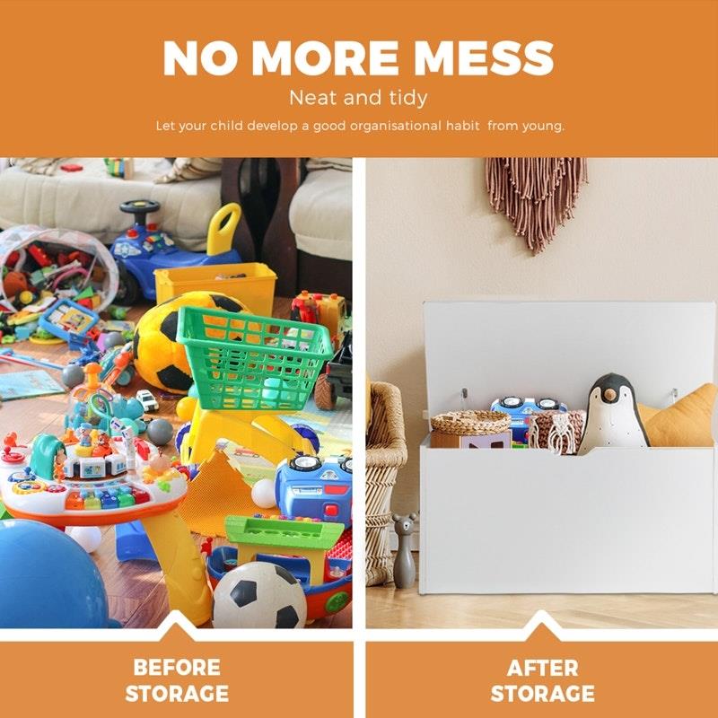 Load image into Gallery viewer, Oikiture Kids Toy Storage Box Cabinet Wooden Chest Container Room Organiser White
