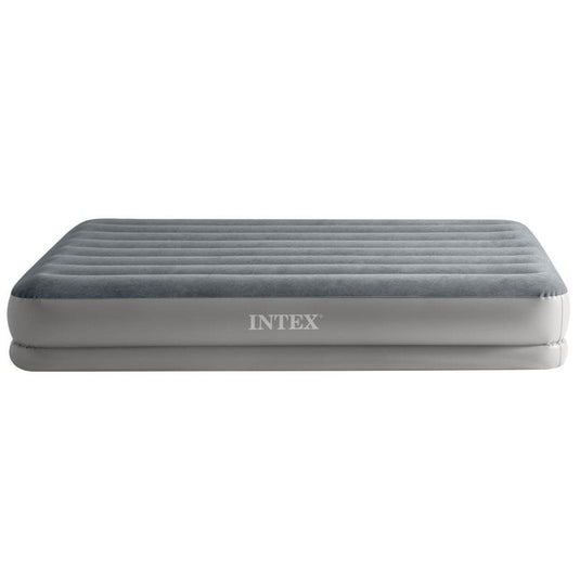 Intex Dura-Beam Prestige Inflatable Airbed with Fastfill USB Pump Gray Queen