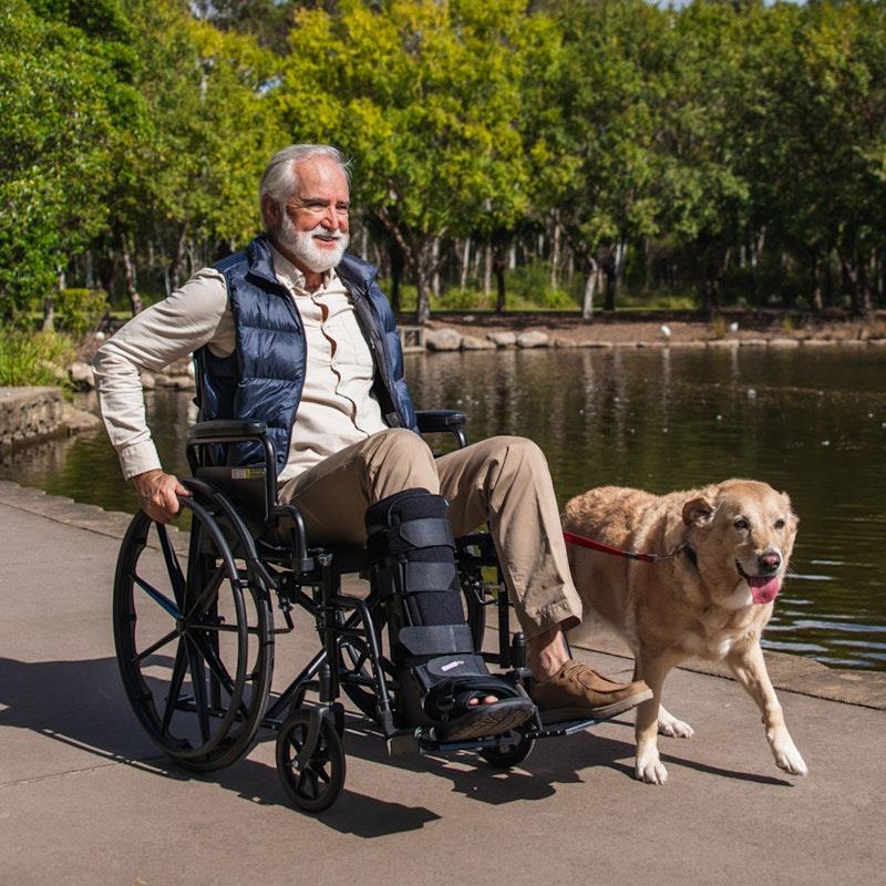 Load image into Gallery viewer, Equipmed 24 Inch Folding Wheelchair with Park Brakes Black
