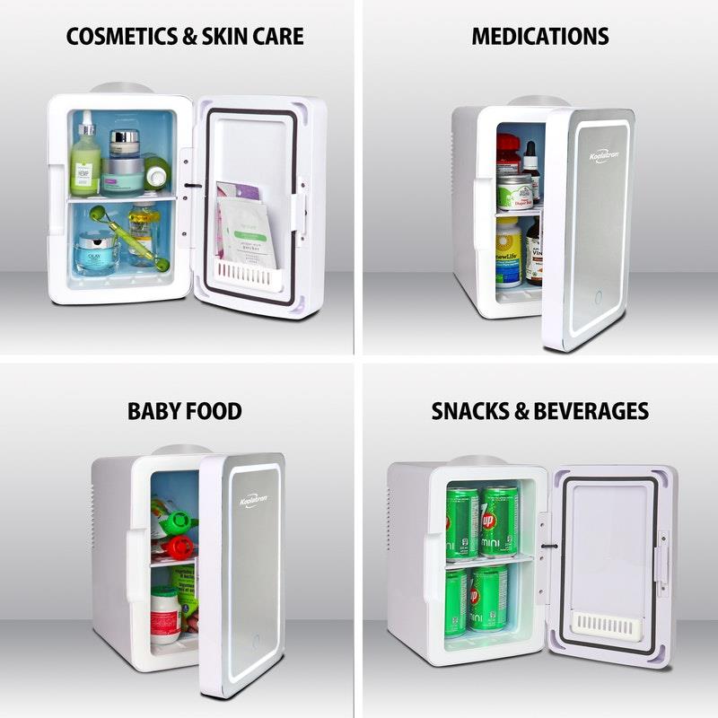 Load image into Gallery viewer, Koolatron Portable Cosmetic Mini Fridge Silver 6 Litre
