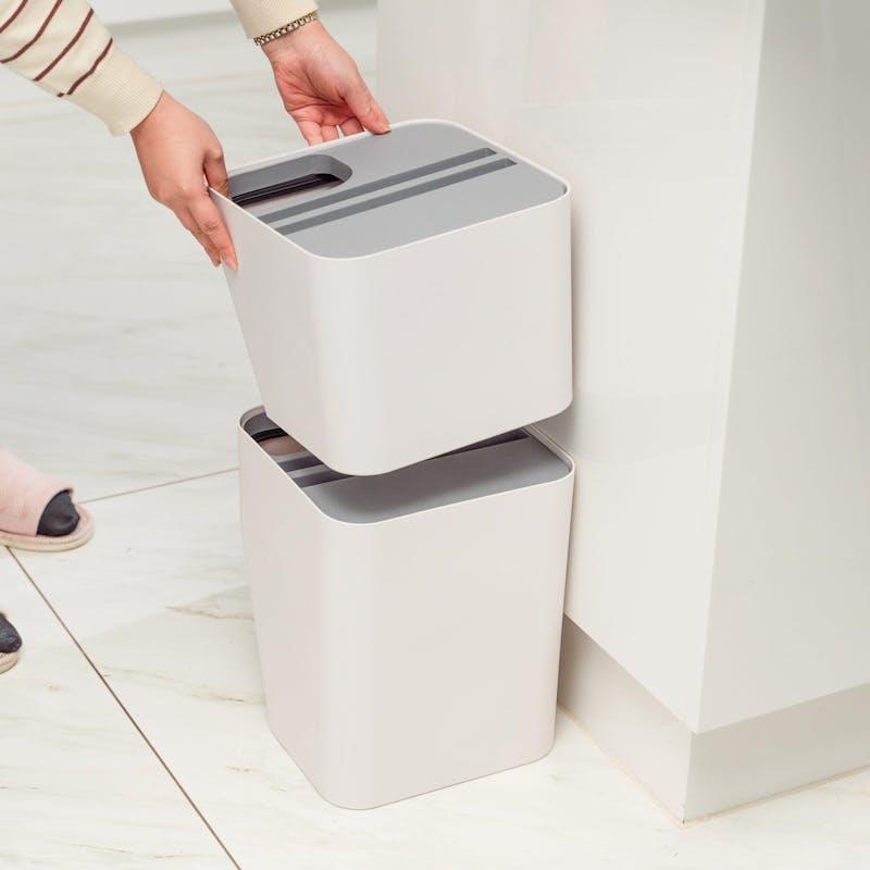 Load image into Gallery viewer, Clevinger 2pc 12L+18L Stackable Plastic Kitchen Trash Bin Household Classification Storage Box 1Unit
