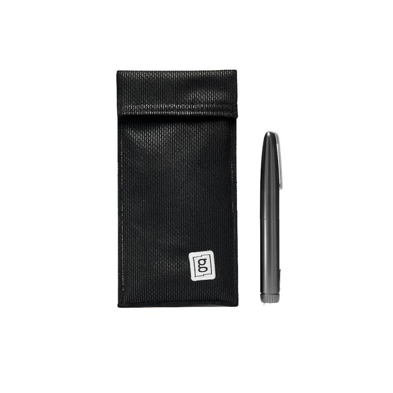 Load image into Gallery viewer, Glucology Black 2 Pen Pouch + Temperature Sensor + 20 Pack Alcohol free Finger Wipes Bundle

