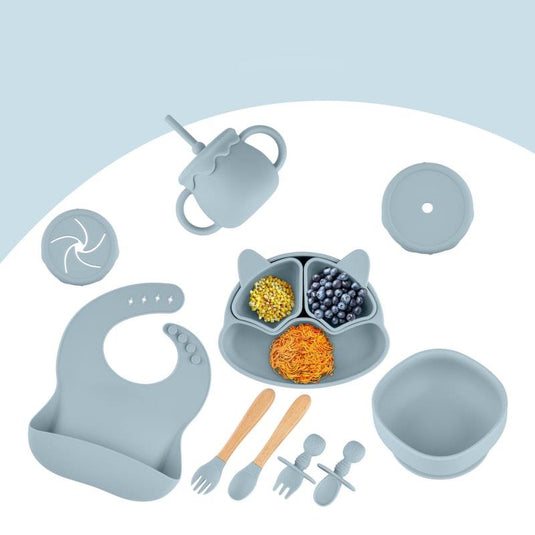 Zoe Sage Silicone Baby Feeding Set 11pc Bundle Rock Blue