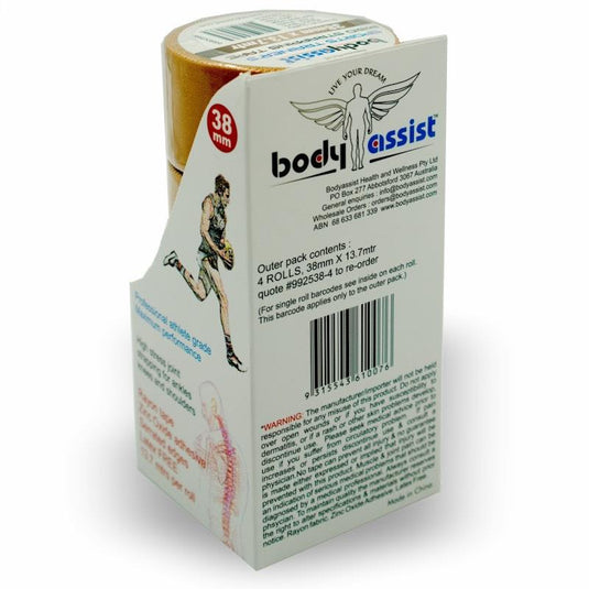 BodyAssist Rigid Strapping Tape - Ankle 3.8cm x 13.7m x 4 Rolls Bundle