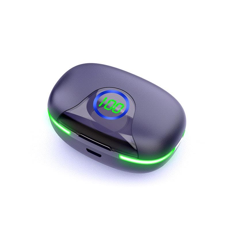 Load image into Gallery viewer, Laser TWS Earbuds with LED Display: True Wireless &amp; Tap Controls Black
