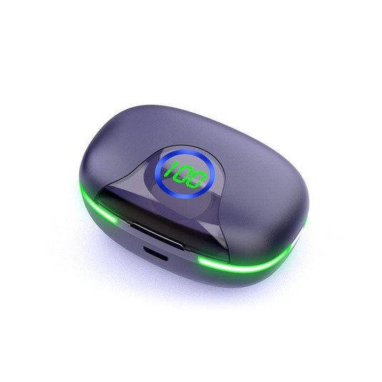 Laser TWS Earbuds with LED Display: True Wireless & Tap Controls Black