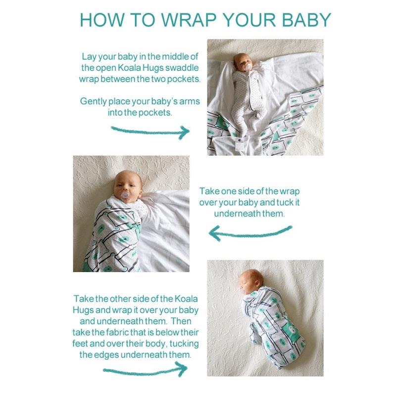 Load image into Gallery viewer, Baby Loves Sleep Koala Hugs Newborn Swaddle Wrap - Some Bunny Loves You One Size
