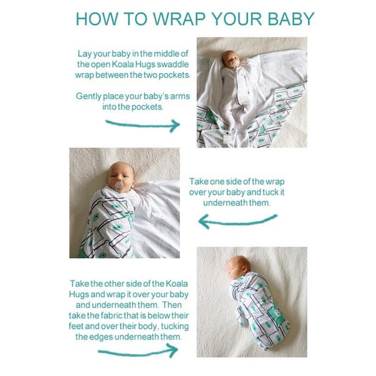 Baby Loves Sleep Koala Hugs Newborn Swaddle Wrap - Some Bunny Loves You One Size
