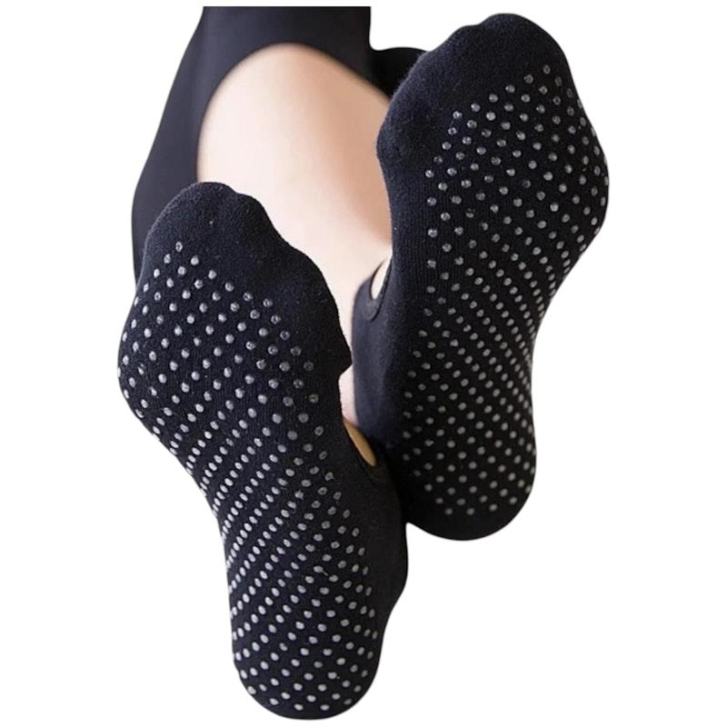Load image into Gallery viewer, High Heel Jungle Peek Full Grip Pilates/ Yoga Sock Black Bundle
