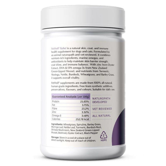 PetWell RELIEF –Skin, Coat & Immune Support for Dogs & Cats 125g