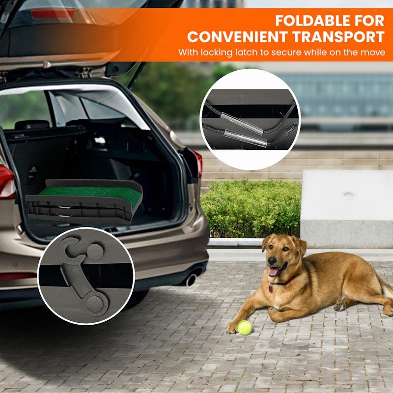 Load image into Gallery viewer, Furtastic Foldable Plastic Dog Ramp with Synthetic Grass 1Unit

