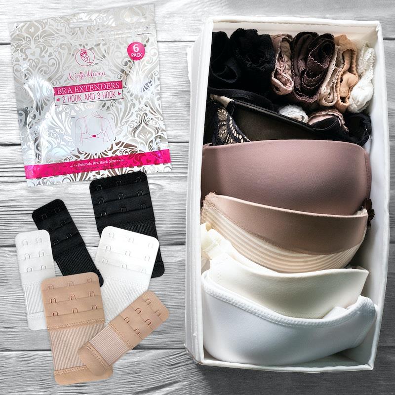 Load image into Gallery viewer, Ninja Mama Bra Extenders - Pack of 6 Black White and Nude
