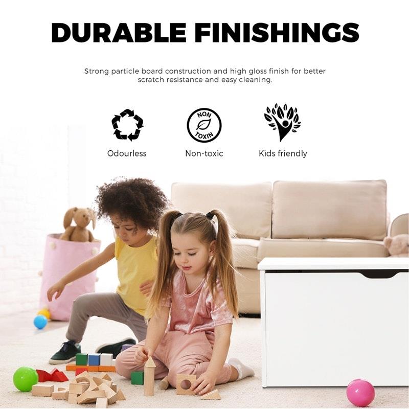 Load image into Gallery viewer, Oikiture Kids Toy Storage Box Cabinet Wooden Chest Container Room Organiser White

