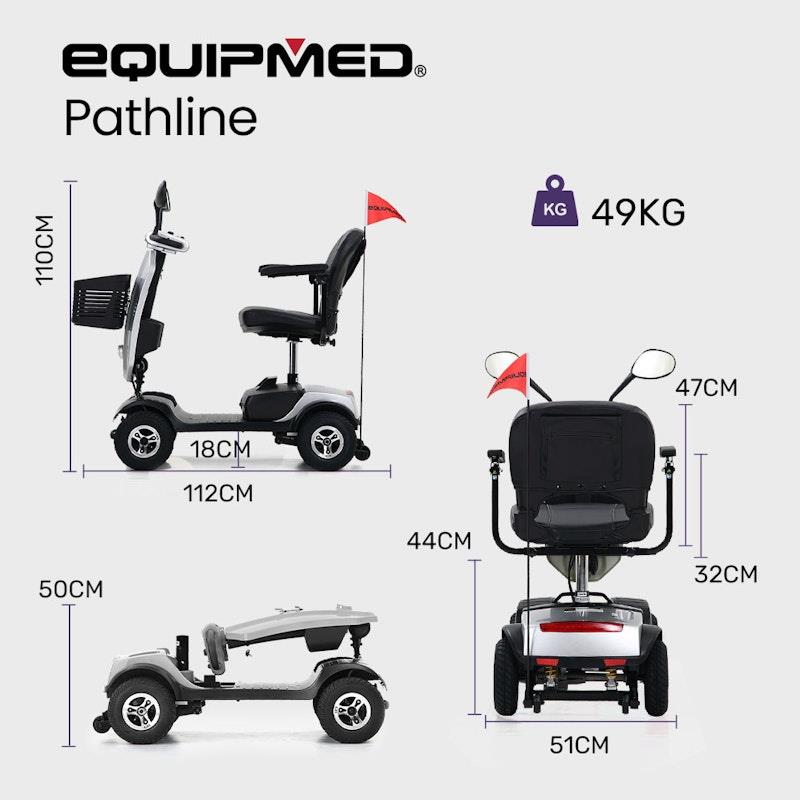 Load image into Gallery viewer, Equipmed Electric Mobility Scooter For Elderly Pathline (Silver)
