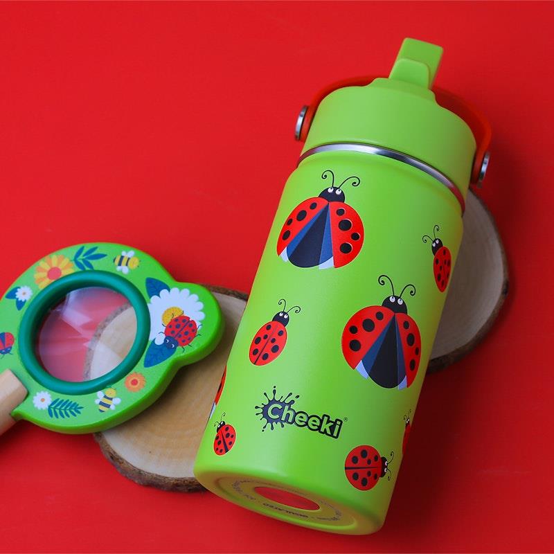 Load image into Gallery viewer, Cheeki 400ml Insulated Little Adventurer Bottle Ladybug
