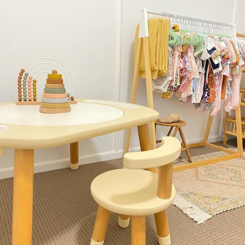 Load image into Gallery viewer, Riababy Play&amp;Learn Activity Table Set with Adjustable Legs - Lego duplo compatible Warm Beige
