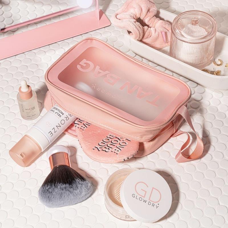 Load image into Gallery viewer, GlowDry 'TAN BAG' Cosmetic Case 1pc
