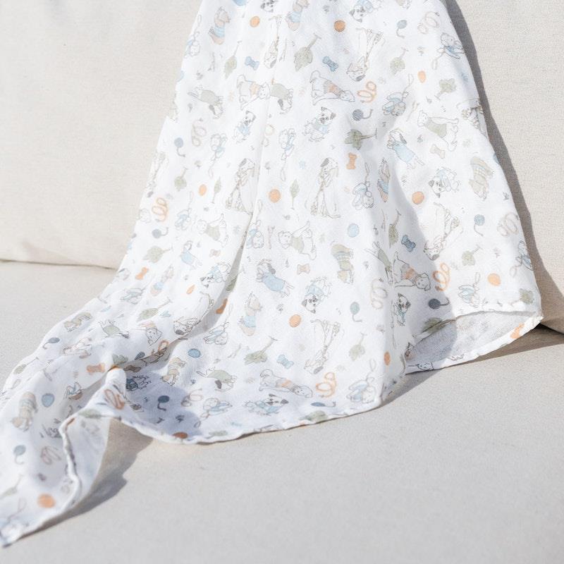 Load image into Gallery viewer, The Little Linen Company Muslin 3pk Wrap Barklife Dog
