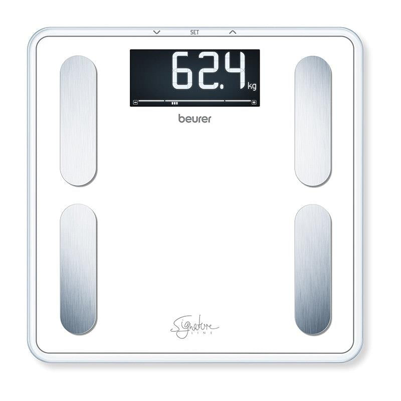 Load image into Gallery viewer, Beurer BF400W Digital Glass Body Fat Scale: Signature Line White 1unit
