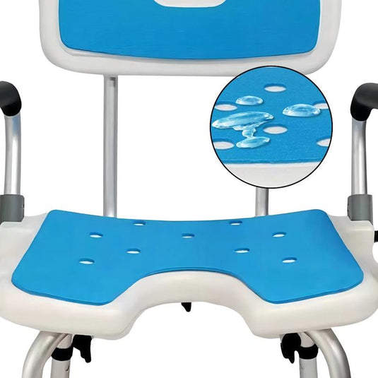 Orthonica Shower Chair - Blue with Adjustable Armrests