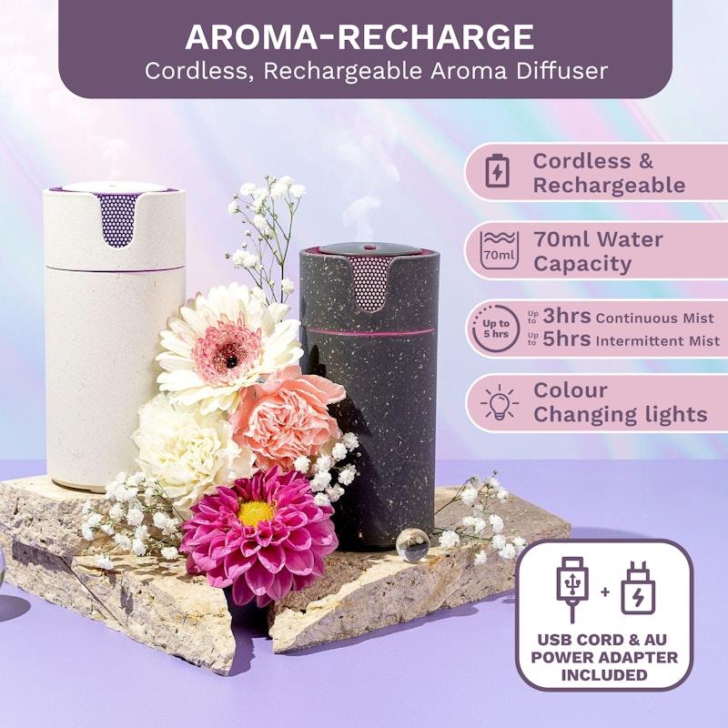Load image into Gallery viewer, Lively Living Aroma-Recharge Cordless Diffuser + Oil Charcoal Colour
