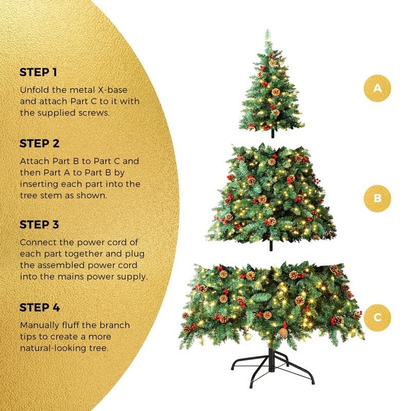 Load image into Gallery viewer, Tinseltown LED Christmas Tree 1.8M Xmas Trees Decorations Green with Ornaments 6 Feet

