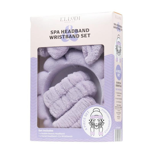 Ellodi Spa Headband & Wristband Set Purple