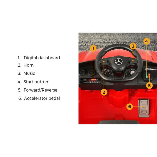 Mercedes-Benz Kids Ride On Car AMG GTR Licensed Electric Toy Gift 12V Red