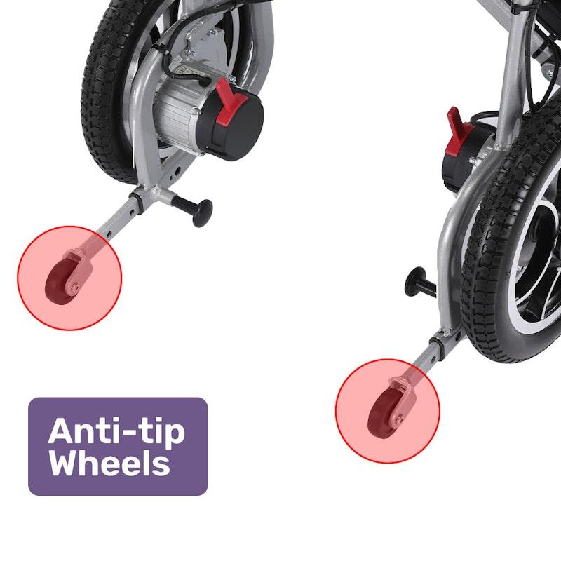 Load image into Gallery viewer, Equipmed Power Electric Wheelchair Extra Lightweight Long Range Silver
