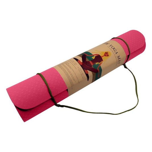 Powertrain TPE Yoga Pilates Exercise Mat 6mm Rose Pink