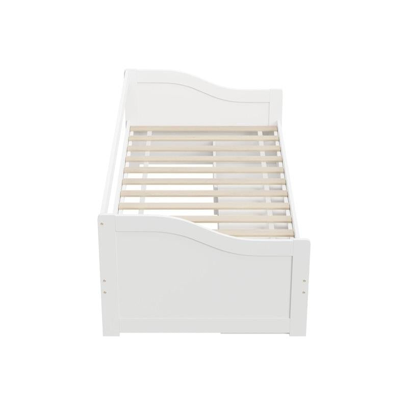 Load image into Gallery viewer, Oikiture Kids Bed Frame Single Daybed with Trundle Storage Drawers Timber White
