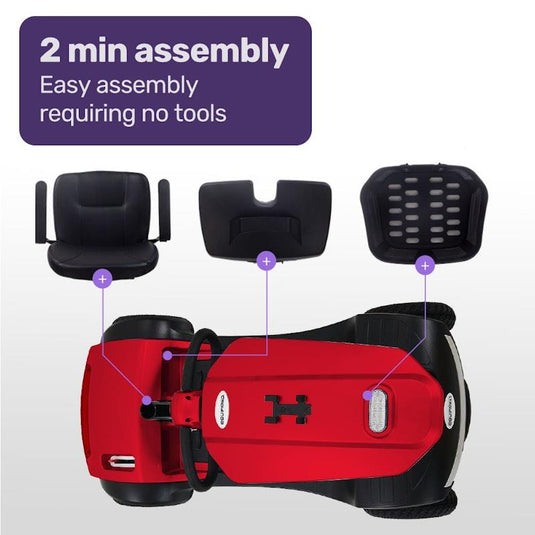 Equipmed Electric Mobility Scooter For Elderly Pathline (Red)