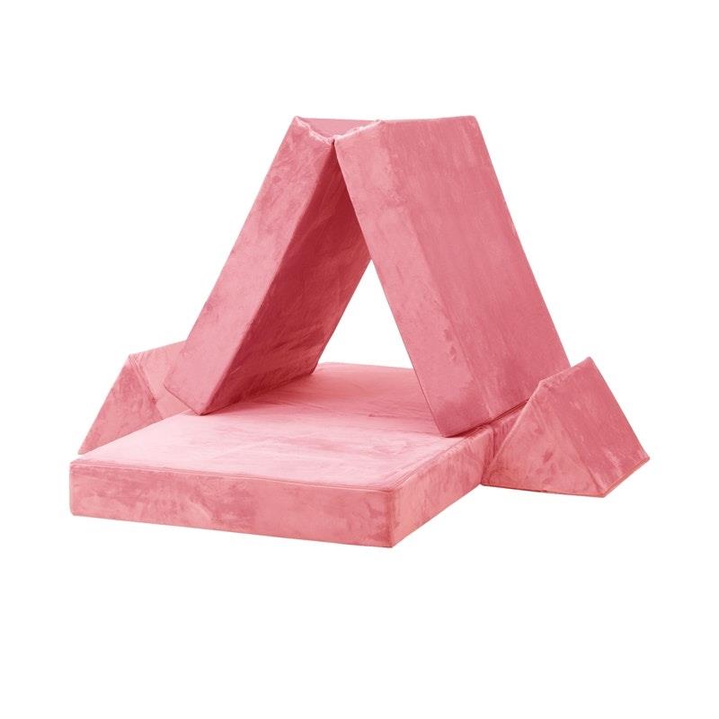 Load image into Gallery viewer, Oikiture 4 Pieces Kids Play Couch Modular Lounge Cushion Convertible Playset Pink
