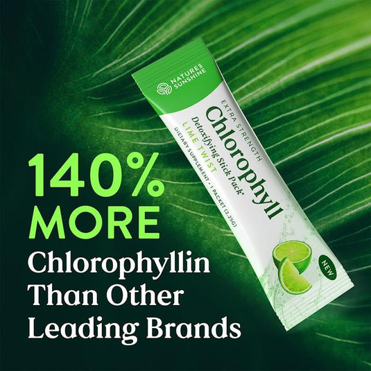 Nature's Sunshine Extra Strength Chlorophyll (30 Stick Packs) Crisp Apple
