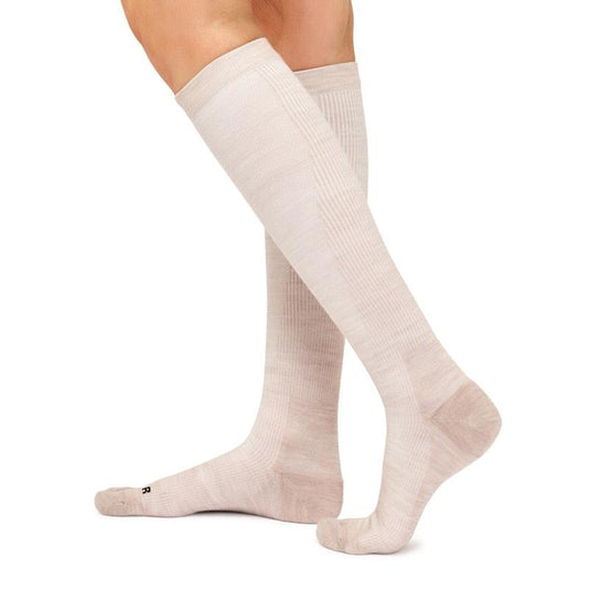 Overlander 3 Pairs of Women's Merino Wool Health Compression Socks - Sandstone Melange Size 2-8